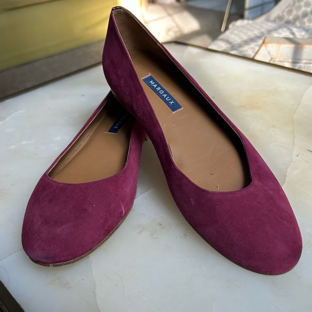 Margaux The Classic Ballet Flat in Burgundy Suede Size US 9 (39.5)